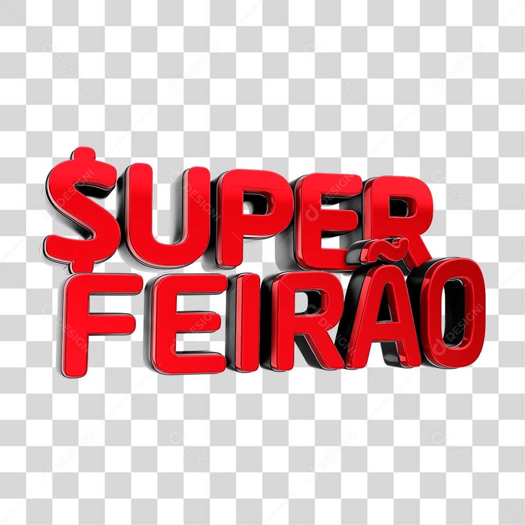 Super Feirão Selo 3D Para Composição PNG Transparente