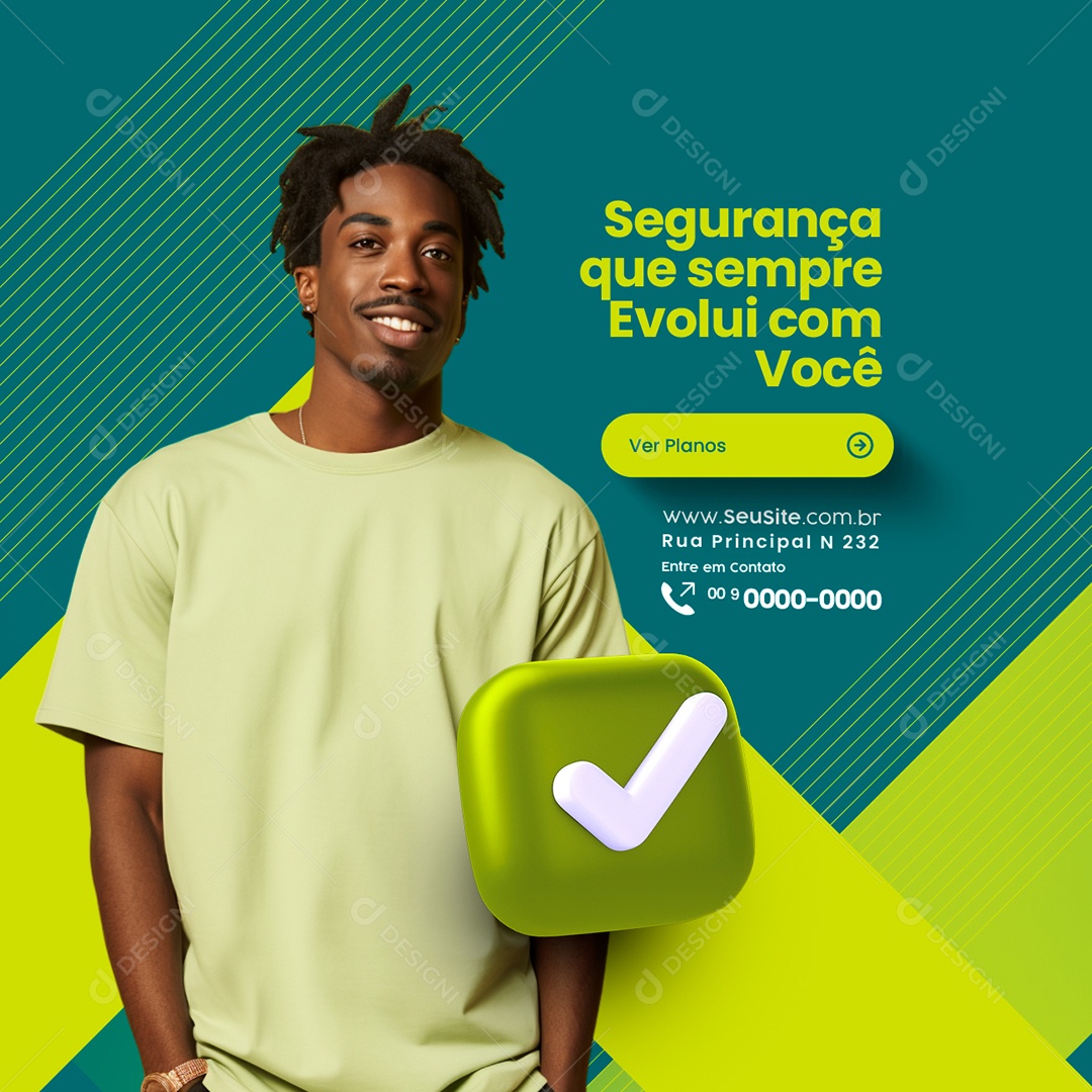 Seguradora Segurança que Sempre Evolui com Você Ver Planos Social Media PSD Editável