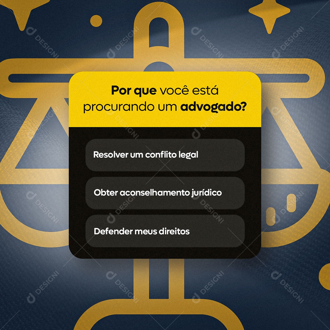 Social Media Por Que Você Está Procurando Um Advogado PSD Editável