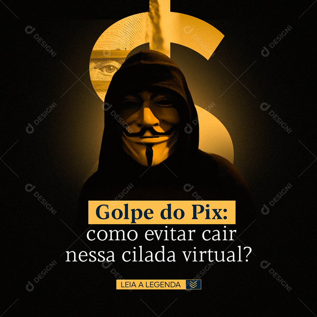 Golpe Do Pix Como Evitar Social Media PSD Editável