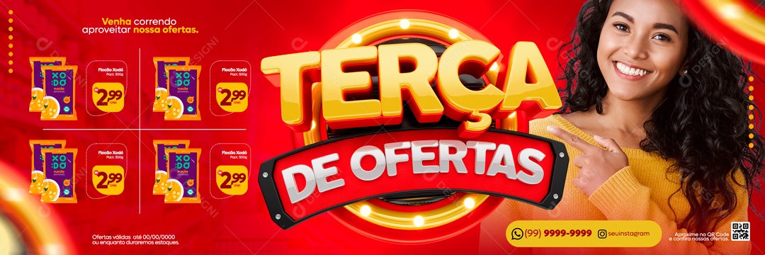 Social Media Terça De Ofertas Supermercado PSD Editável