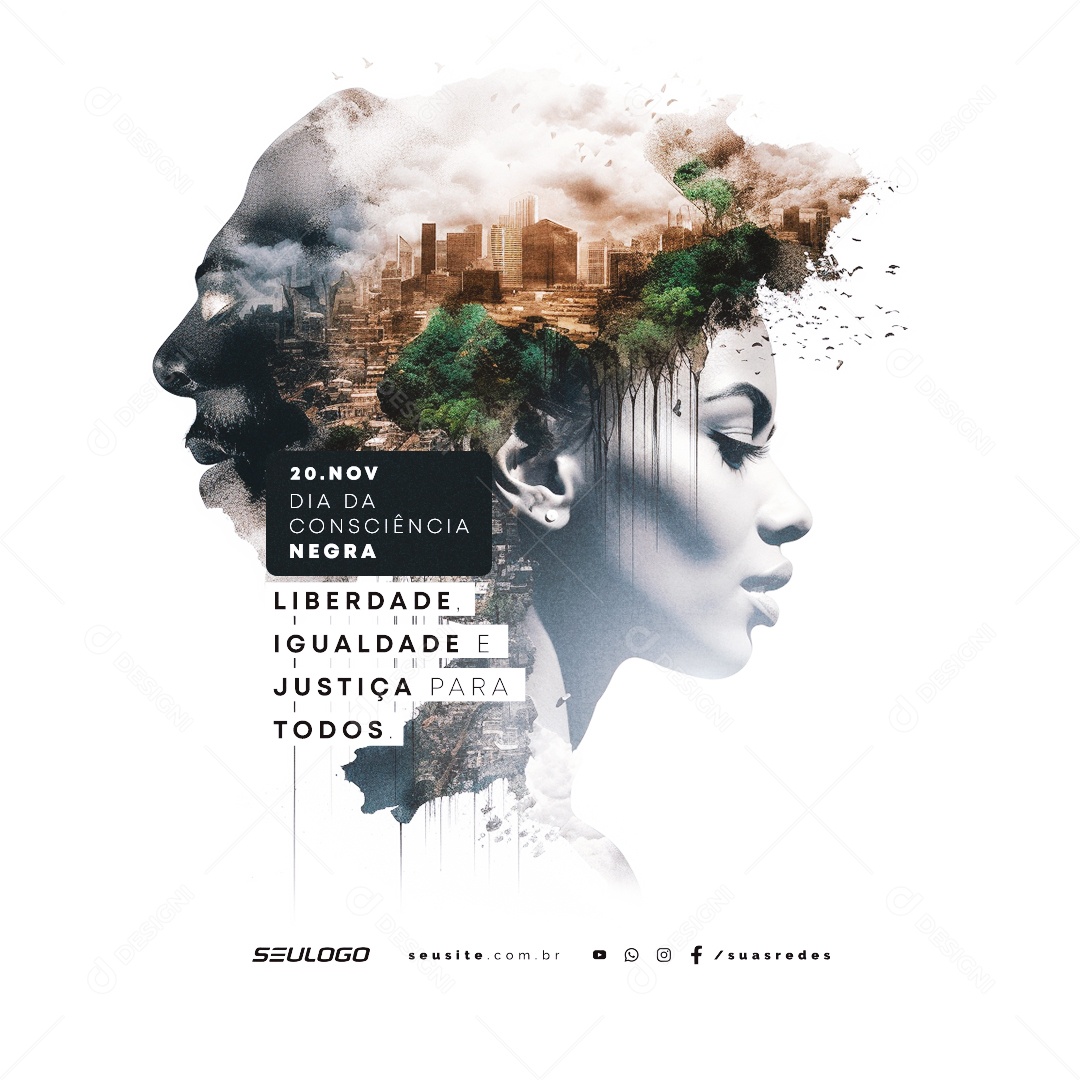 Social Media Dia da Consciência Negra 20 de Novembro PSD Editável