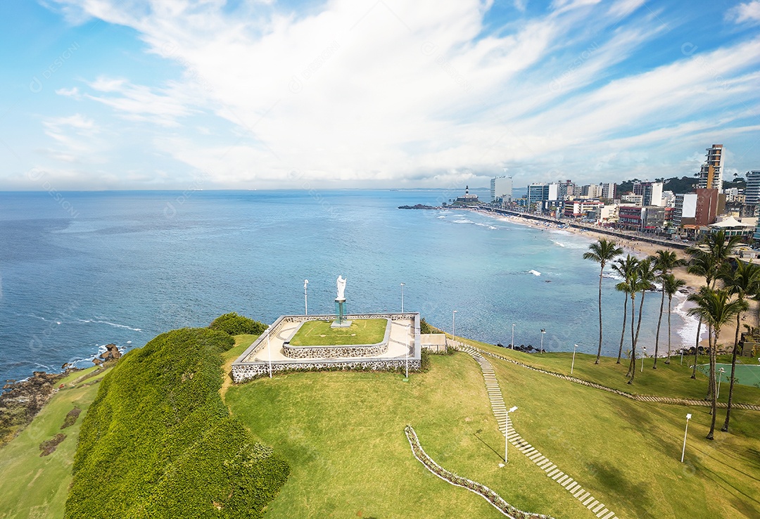 Beautiful view to the beach of Barra in Salvador Bahia