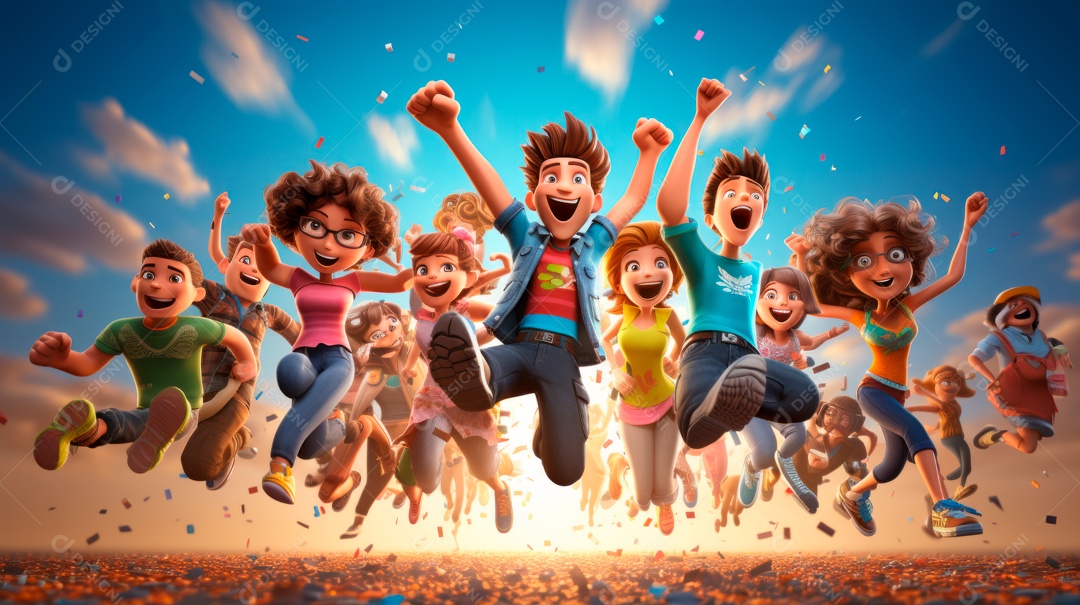 Dia internacional da dança, 29 de abril, desenho animado 3D Generative AI.