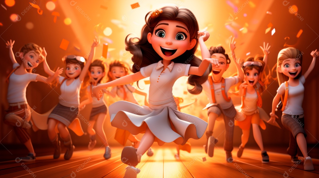 Dia internacional da dança, 29 de abril, desenho animado 3D Generative AI.