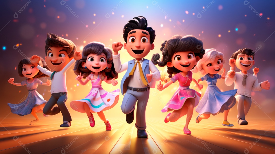 Dia internacional da dança, 29 de abril, desenho animado 3D Generative AI.