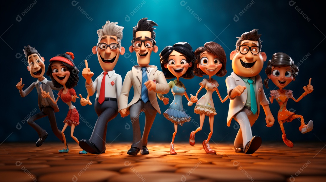 Dia internacional da dança, 29 de abril, desenho animado 3D Generative AI.