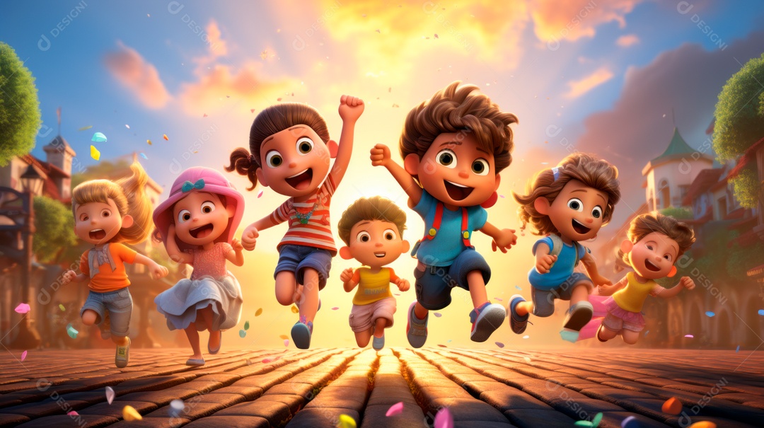 Dia internacional da dança, 29 de abril, desenho animado 3D Generative AI.