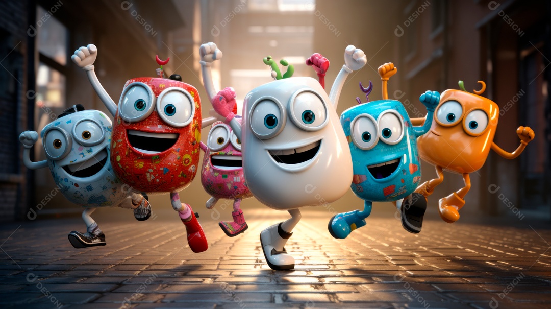 Dia internacional da dança, 29 de abril, desenho animado 3D Generative AI.