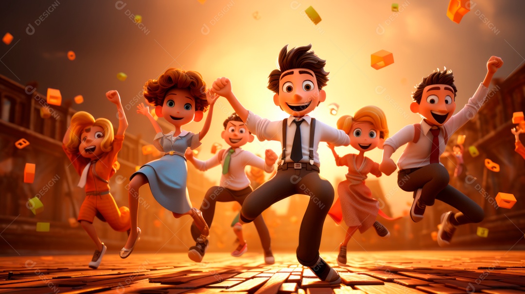 Dia internacional da dança, 29 de abril, desenho animado 3D Generative AI.