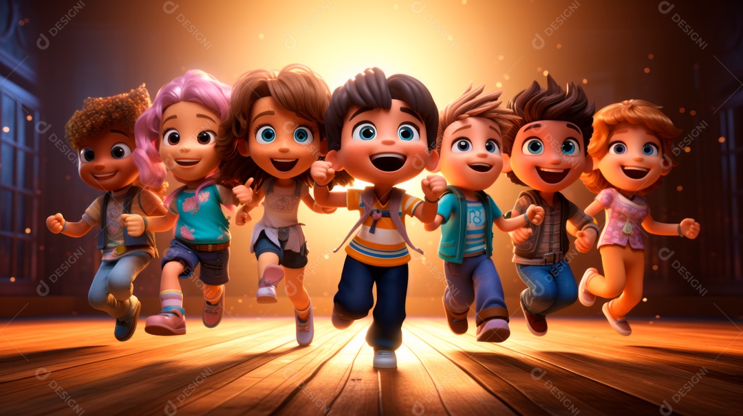 Dia internacional da dança, 29 de abril, desenho animado 3D Generative AI.