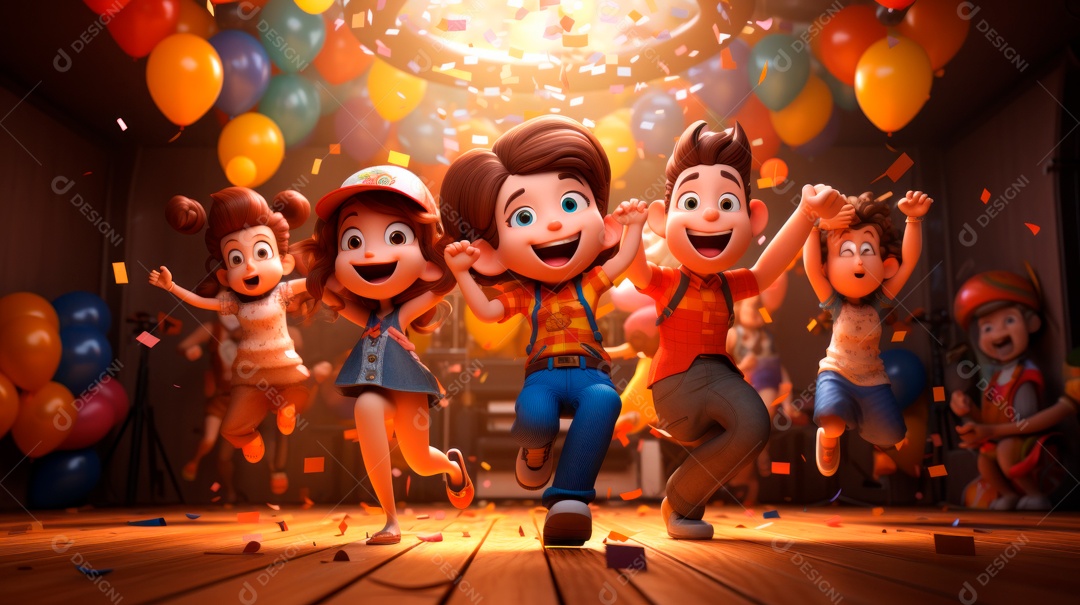 Dia internacional da dança, 29 de abril, desenho animado 3D Generative AI.