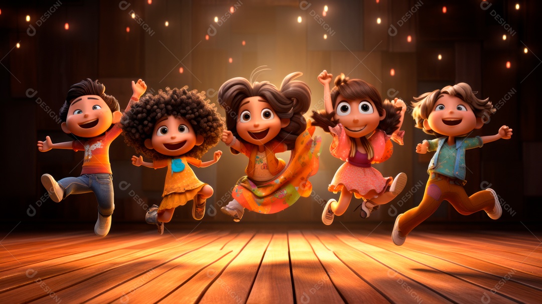 Dia internacional da dança, 29 de abril, desenho animado 3D Generative AI.