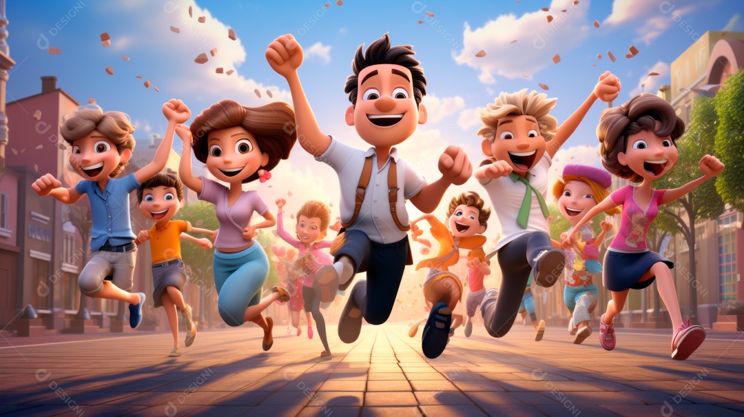 Dia internacional da dança, 29 de abril, desenho animado 3D Generative AI.