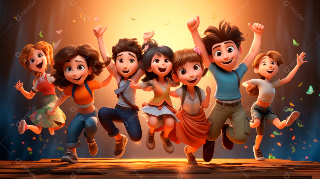 Dia internacional da dança, 29 de abril, desenho animado 3D Generative AI.