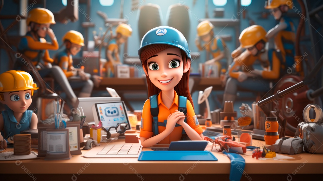 Dia Internacional da Segurança e Saúde Ocupacional, 28 de abril Desenho 3D.