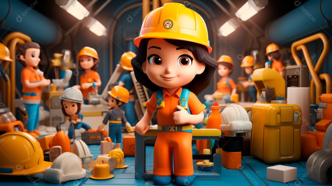 Dia Internacional da Segurança e Saúde Ocupacional, 28 de abril Desenho 3D.