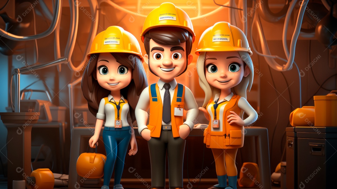 Dia Internacional da Segurança e Saúde Ocupacional, 28 de abril Desenho 3D.