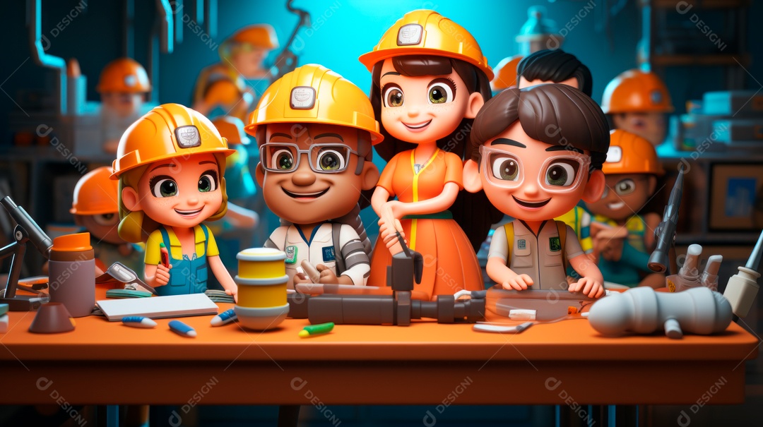 Dia Internacional da Segurança e Saúde Ocupacional, 28 de abril, 3D Cartoon Generative AI (30).