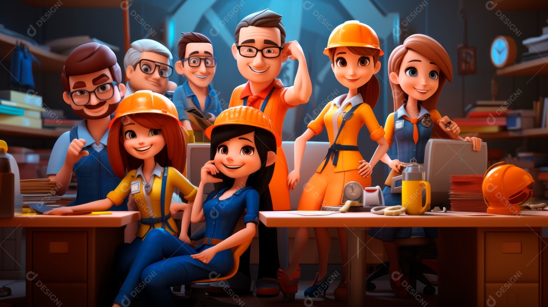 Dia Internacional da Segurança e Saúde Ocupacional, 28 de abril, 3D Cartoon Generative AI (30).