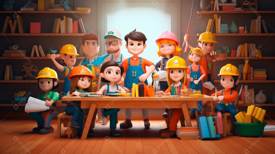 Dia Internacional da Segurança e Saúde Ocupacional, 28 de abril Desenho 3D.