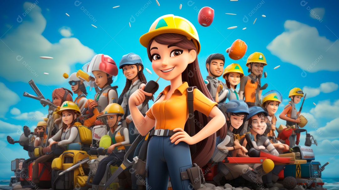 Dia Internacional da Segurança e Saúde Ocupacional, 28 de abril Desenho 3D.