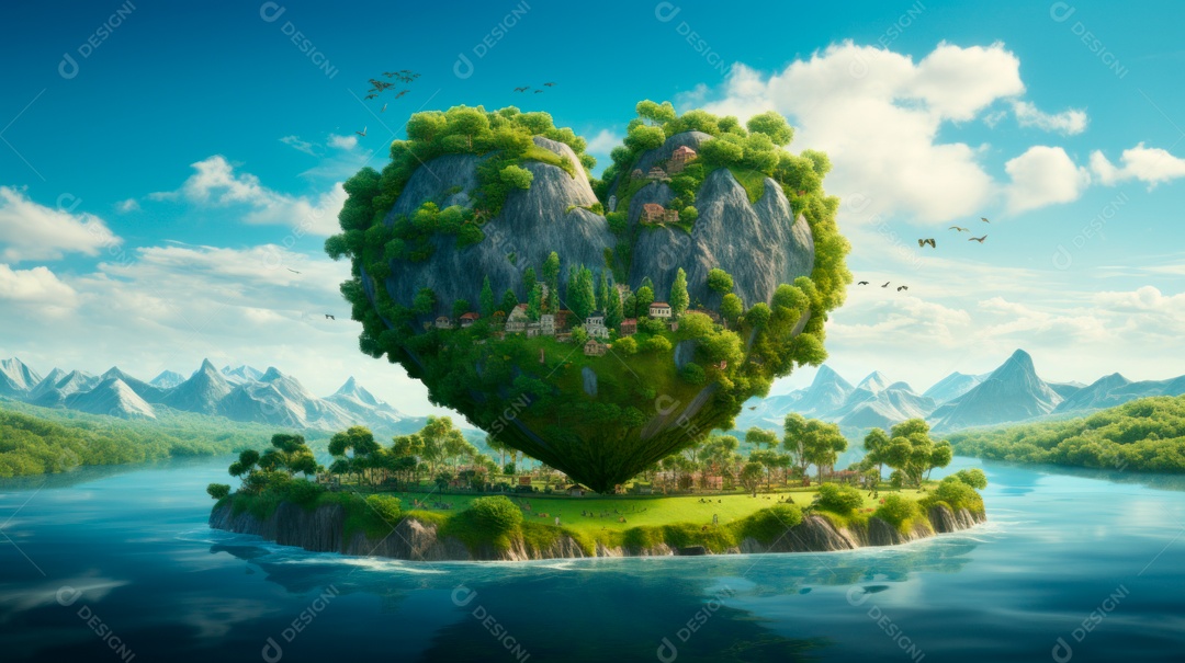 Proteja o Dia da Terra a importância de amar a natureza Desenho animado 3D.