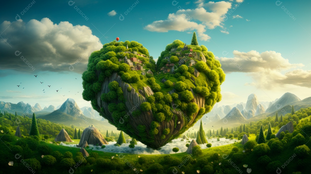 Proteja o Dia da Terra a importância de amar a natureza Desenho animado 3D.