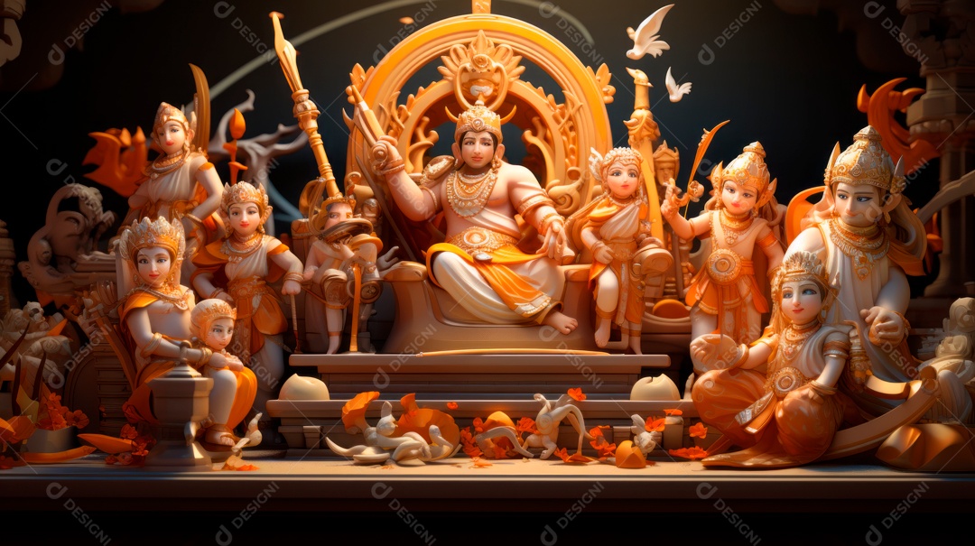 Ram Navami day 17 April 3D cartoon Generative AI (30).