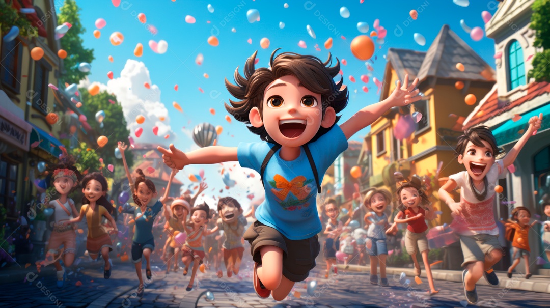 Songkran Dia 13 a 15 de abril Desenho 3D.