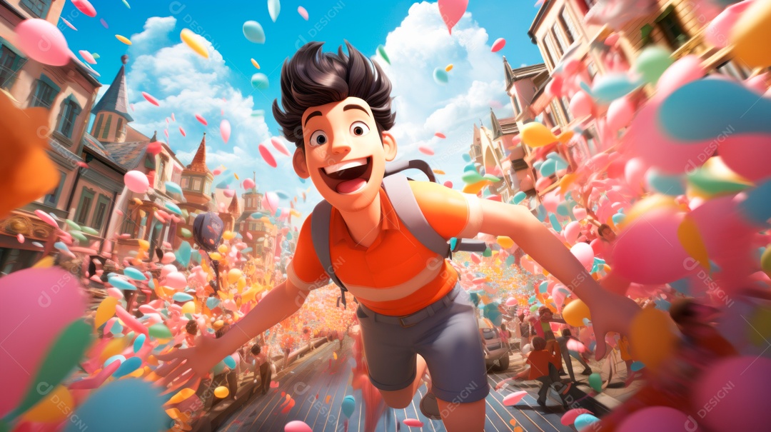 Songkran Dia 13 a 15 de abril Desenho 3D.