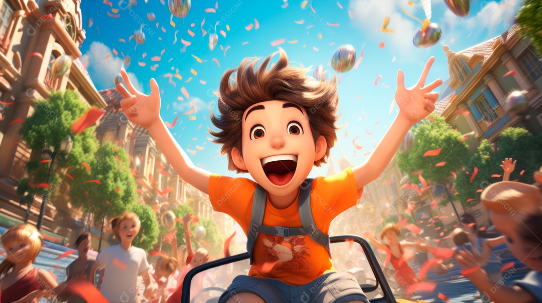 Songkran Dia 13 a 15 de abril Desenho 3D.