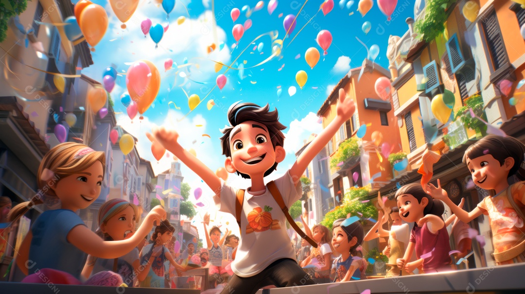 Songkran Dia 13 a 15 de abril Desenho 3D.