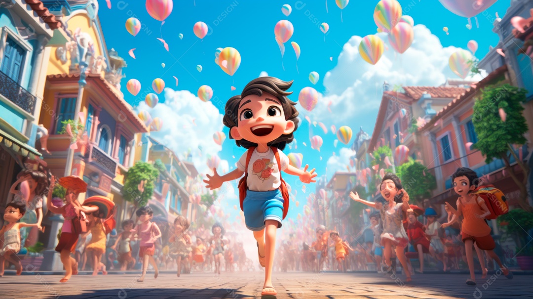 Songkran Dia 13 a 15 de abril Desenho 3D.