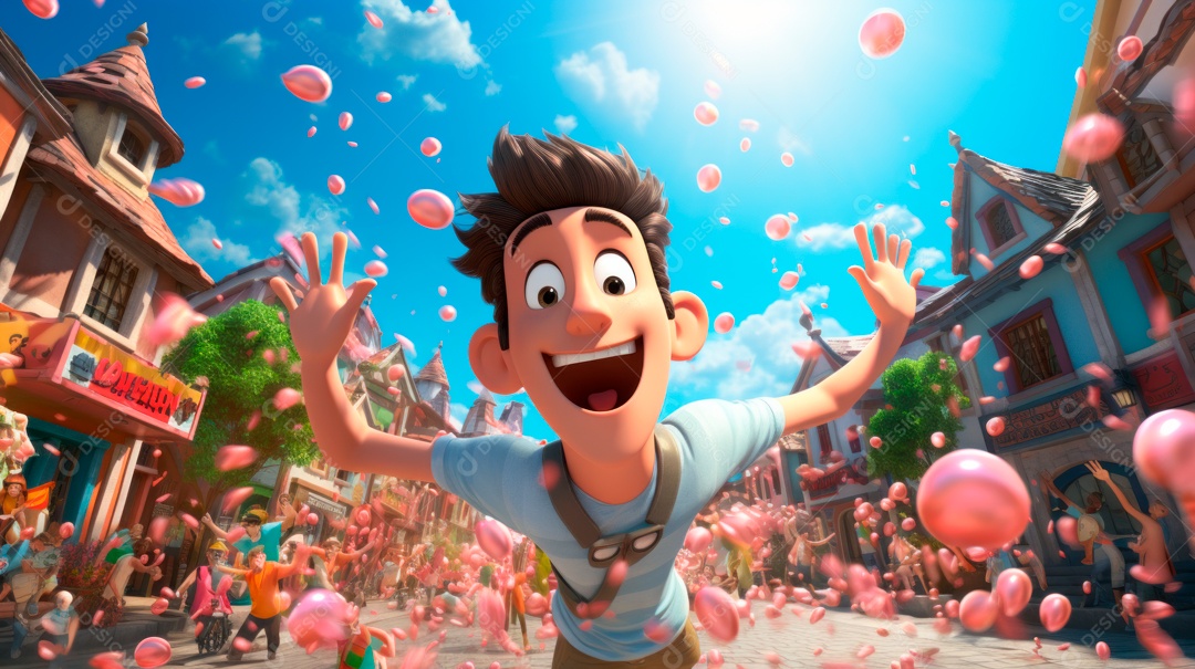 Songkran Dia 13 a 15 de abril Desenho 3D.