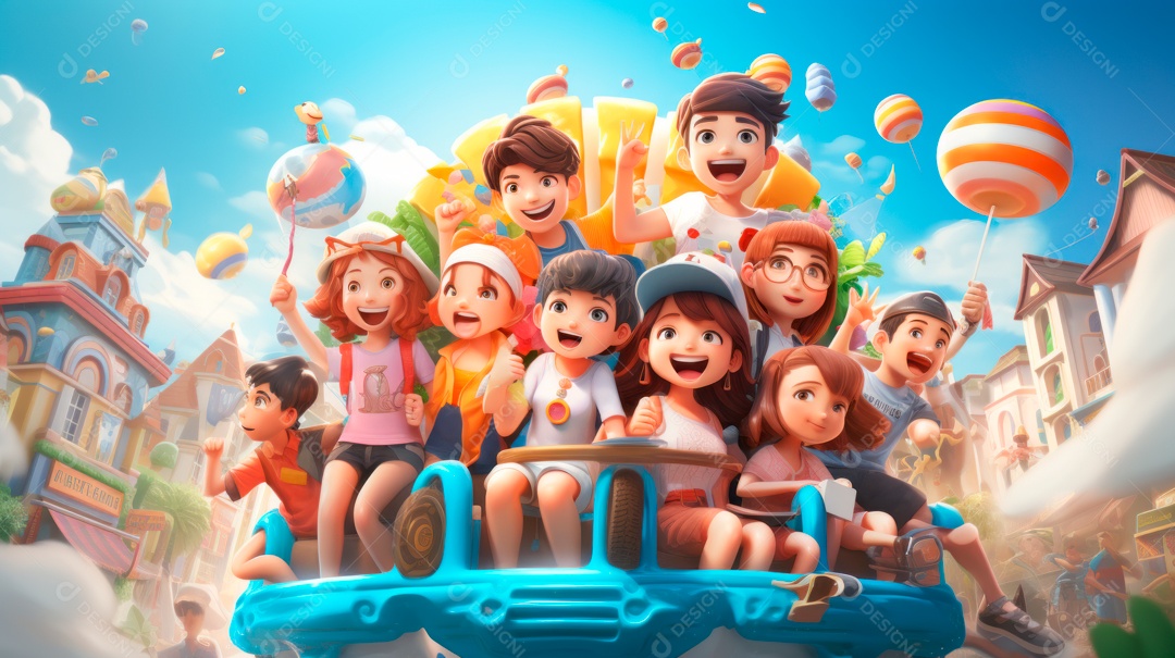 Songkran Dia 13 a 15 de abril Desenho 3D.