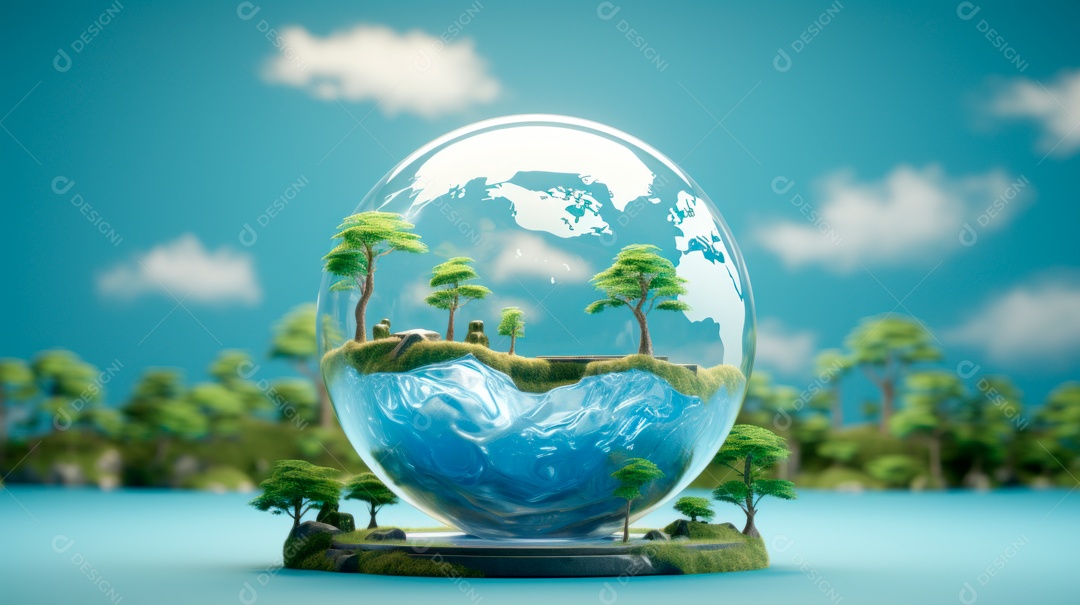 Dia Mundial da Saúde, 7 de abril, IA generativa de desenhos animados em 3D.