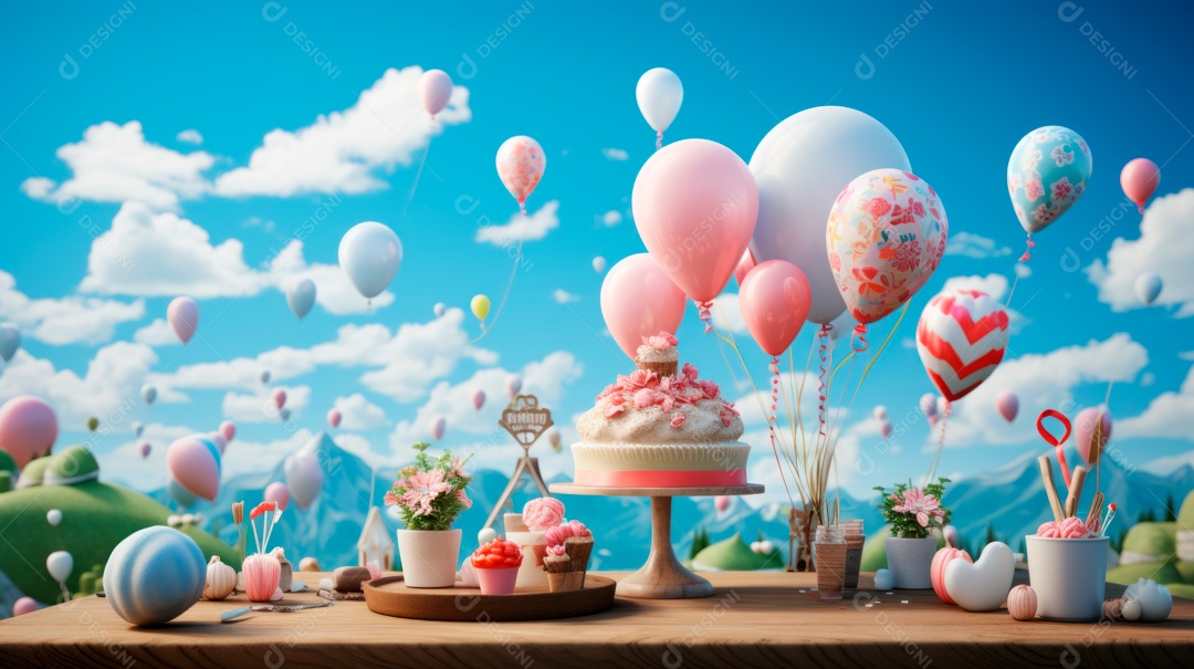 Dia Mundial da Saúde, 7 de abril, IA generativa de desenhos animados em 3D.