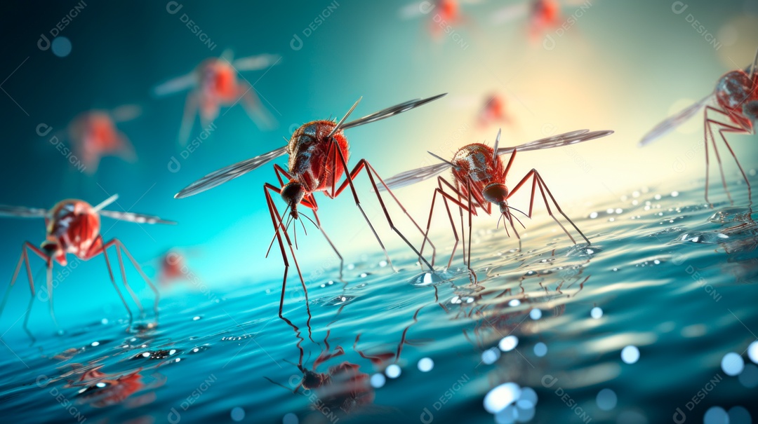 Dia Mundial da Malária, 25 de abril, IA generativa de desenhos animados em 3D.