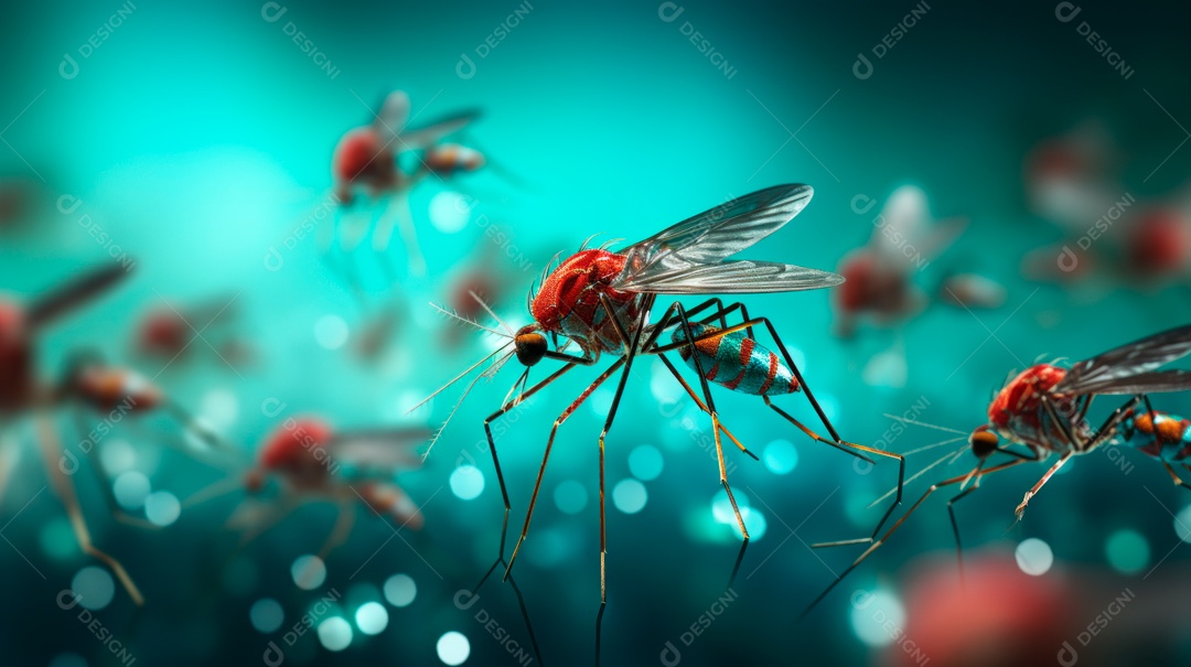 Dia Mundial da Malária, 25 de abril, IA generativa de desenhos animados em 3D.