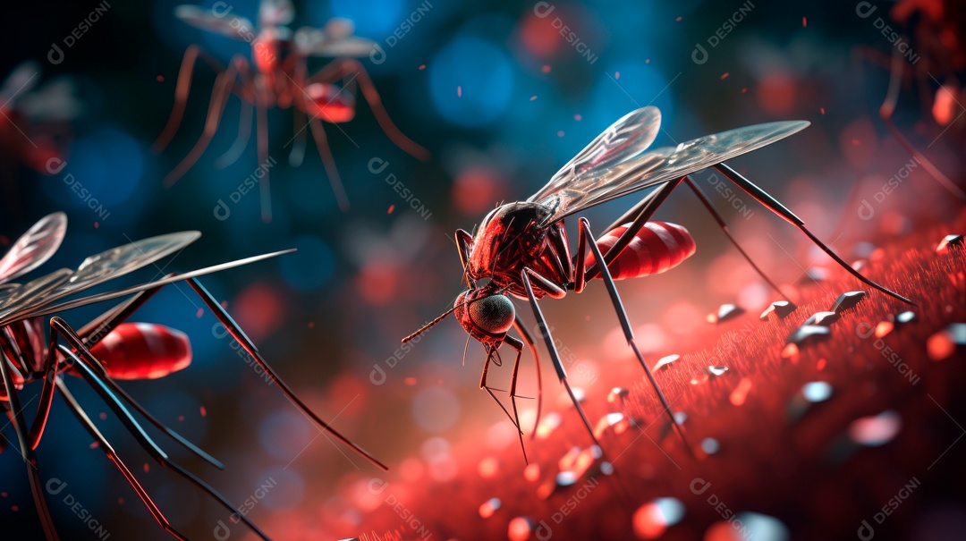 Dia Mundial da Malária, 25 de abril, IA generativa de desenhos animados em 3D.