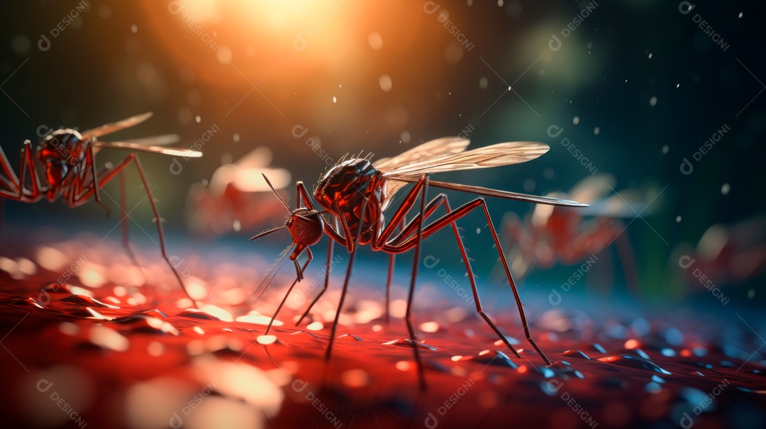 Dia Mundial da Malária, 25 de abril, IA generativa de desenhos animados em 3D.