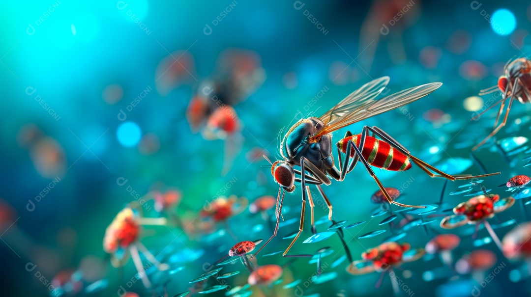 Dia Mundial da Malária, 25 de abril, IA generativa de desenhos animados em 3D.