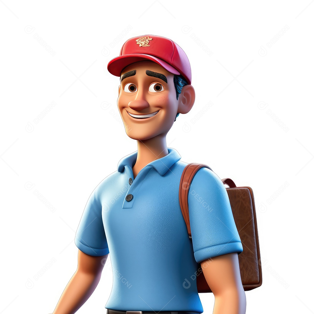 Personagem de um carteiro sobre fundo branco