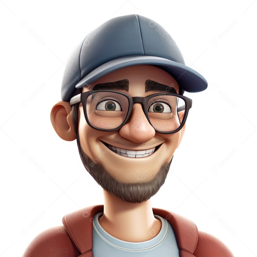 Ilustração de um personagem com óculos