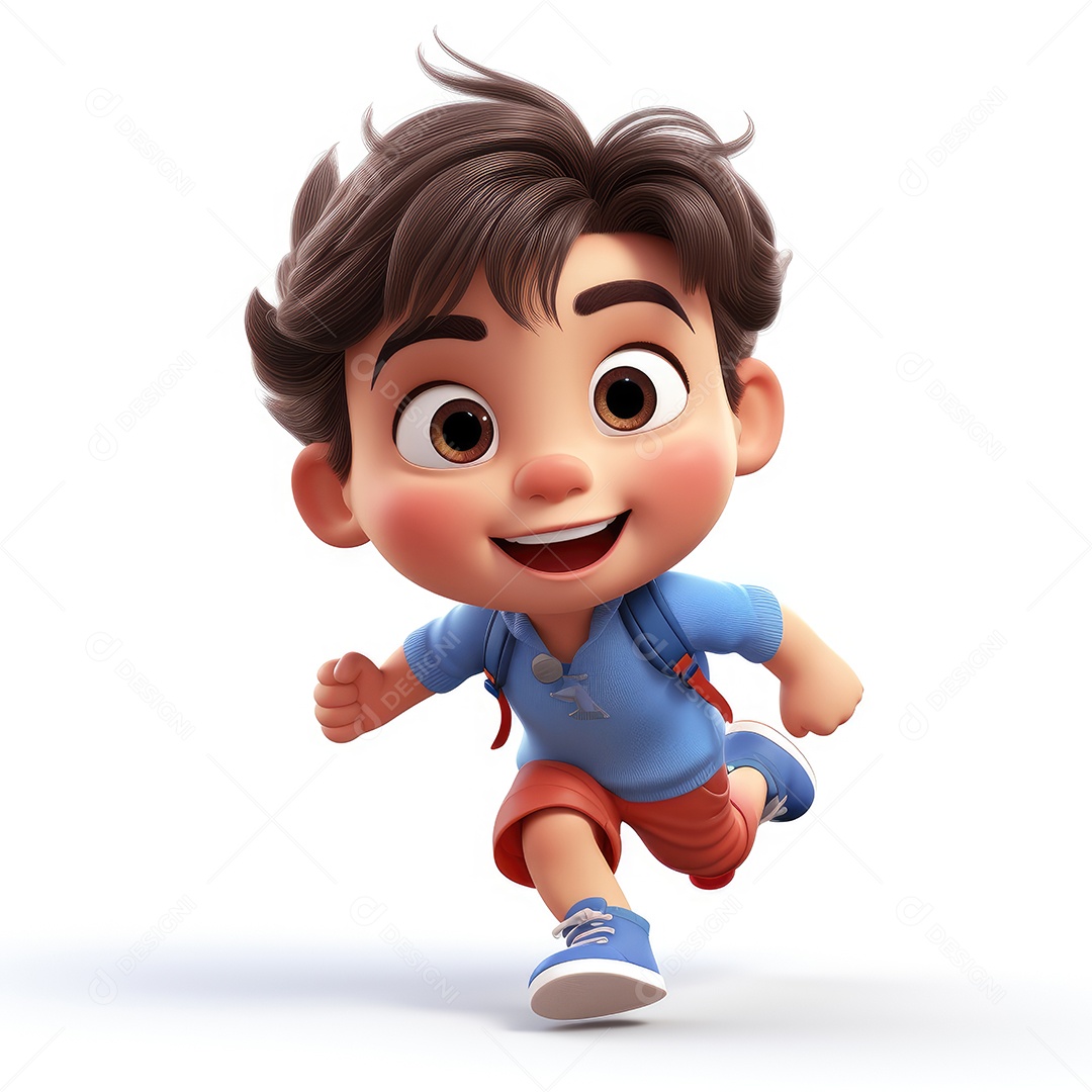 Personagem de um garotinho fofo com mochila