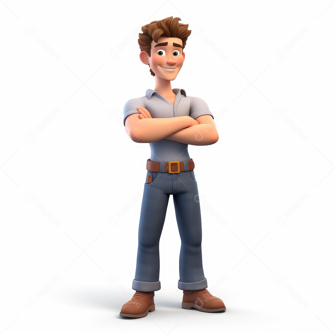 Personagem ilustrativo de um homem jovem bonito