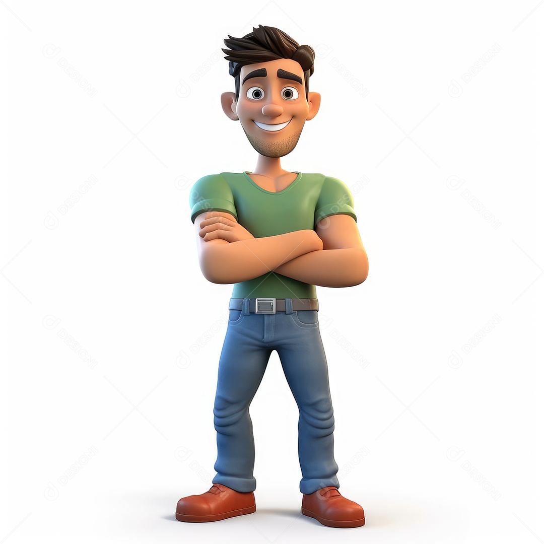 Personagem ilustrativo de um homem jovem bonito