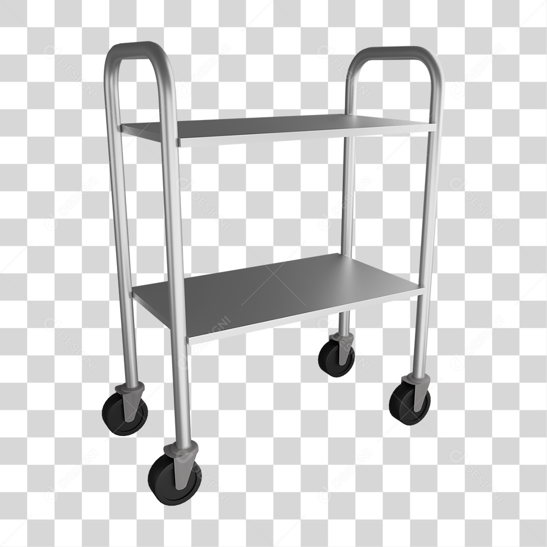 Prateleira de Metal com Rodas PNG Transparente