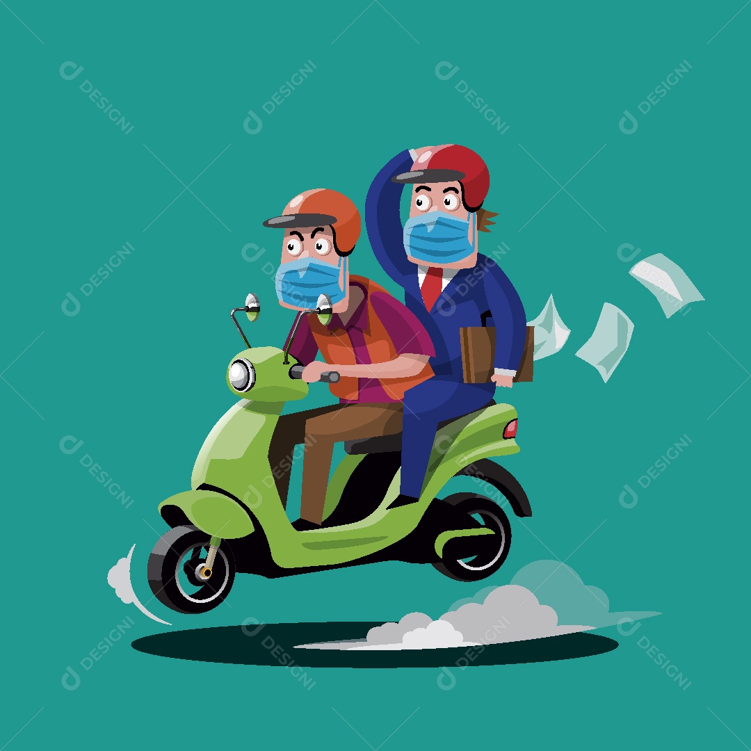 Mototáxi Ilustração Vetor EPS